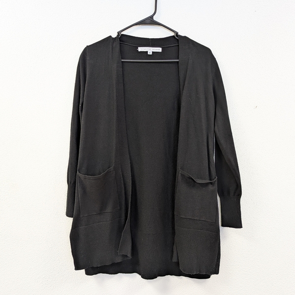 Main Street Exchange Sweaters - Elegant Black Open Front Cardigan